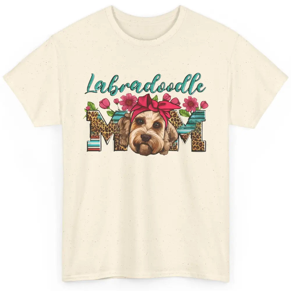 Floral Leopard Labradoodle Mom Dog Mom Mothers Day Gift Classic Unisex T-Shirt