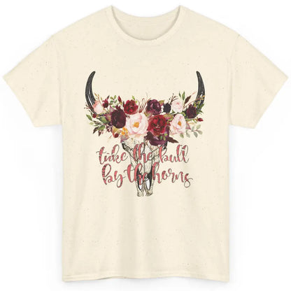 Boho Bull Skull Take The Bull By The Horns Western Country Classic Unisex T-Shirt