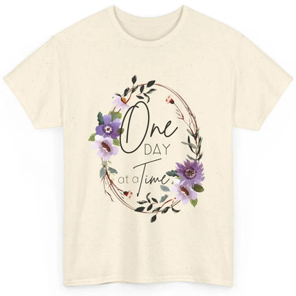 Floral Christian One Day At A Time Bible Verse Religious Classic Unisex T-Shirt