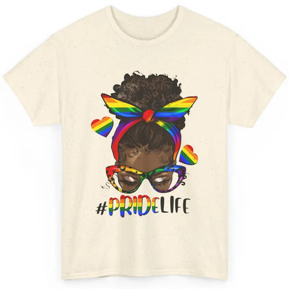 Black Melanin Messy Bun Rainbow Bandana Pride Life LGBTQ Classic Unisex T-Shirt