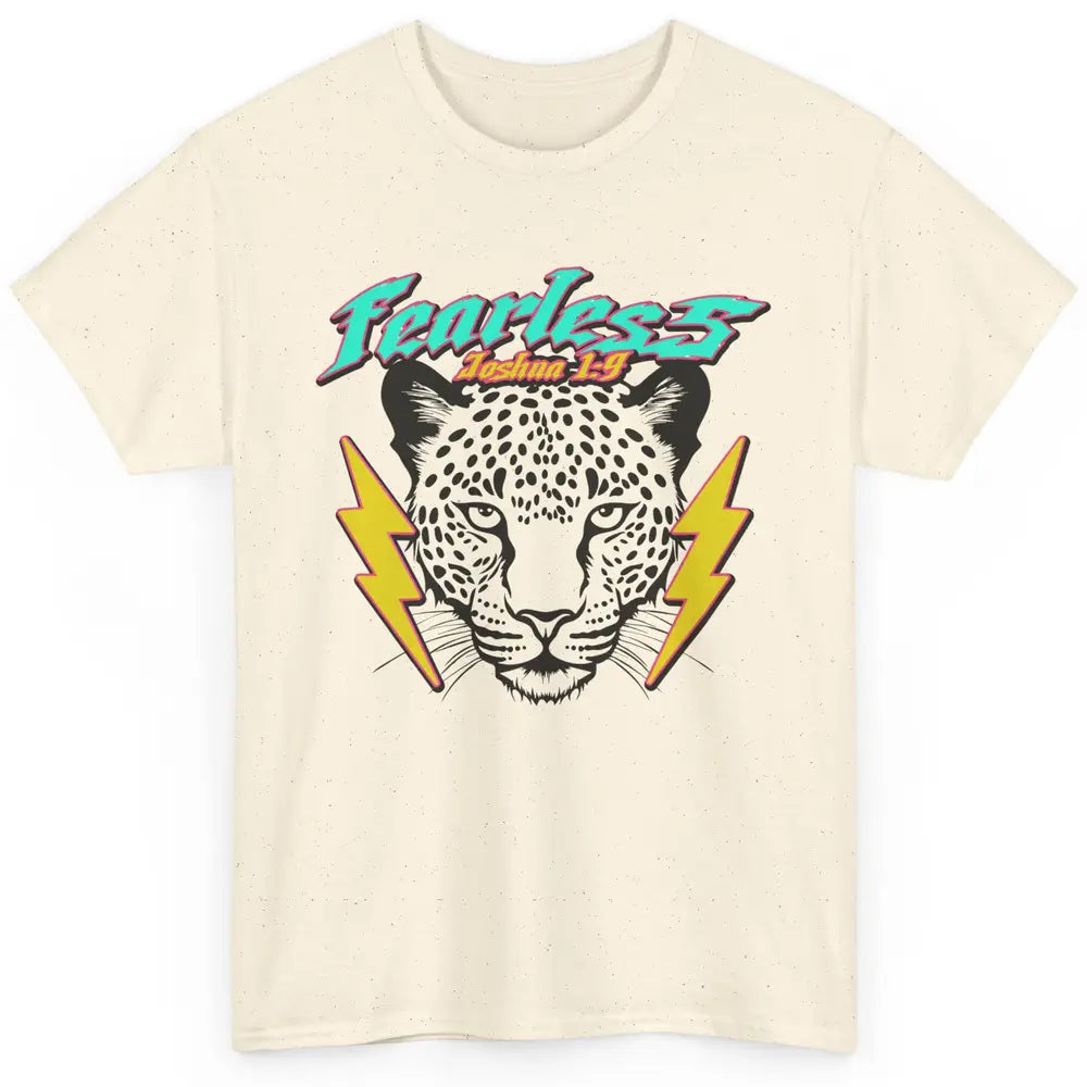 Christian Cheetah Fearless Bible Lightning Bolt Religious Classic Unisex T-Shirt