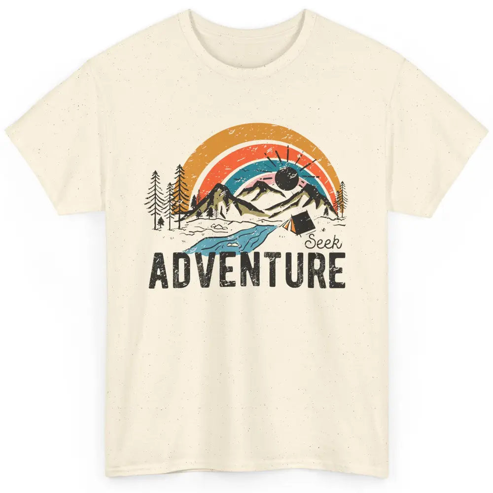 Vintage Mountain Sunrise Seek Adventure Camping Hiking Lover Classic Unisex T-Shirt