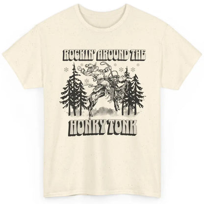 Cowboy Rocking Around The Honky Tonk Christmas Tree Western Classic Unisex T-Shirt