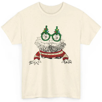 Christmas Bearded Dragon Glasses Animal Merry Xmas Gift Classic Unisex T-Shirt