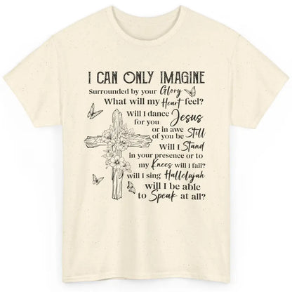 Floral Christian Cross I Can Imagine Bible Verse Religious Classic Unisex T-Shirt