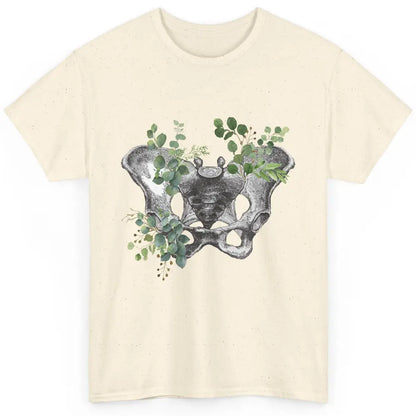 Floral Anatomical Pelvis Skeleton Doctor Medical Botanical Classic Unisex T-Shirt