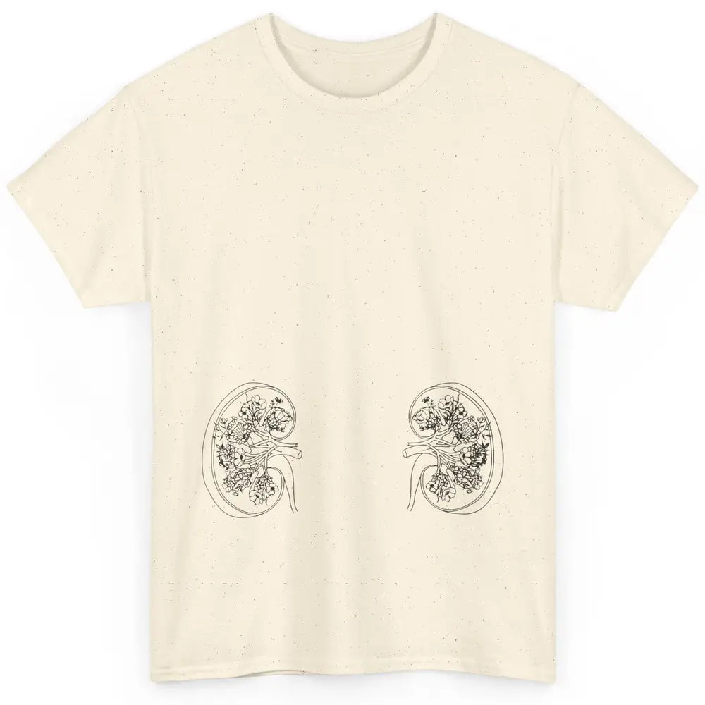 Floral Kidney Anatomy Two Kidneys Human Body Anatomy Classic Unisex T-Shirt