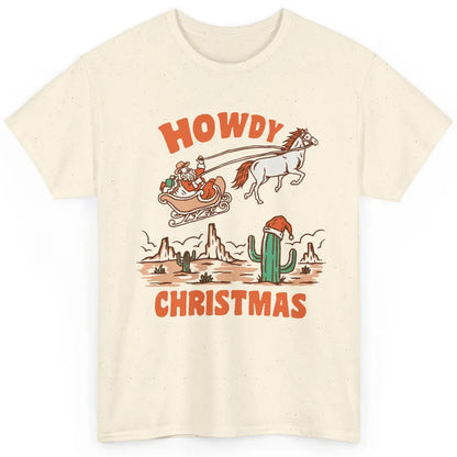 Desert Santa Riding Horse Howdy Christmas Western Country Classic Unisex T-Shirt