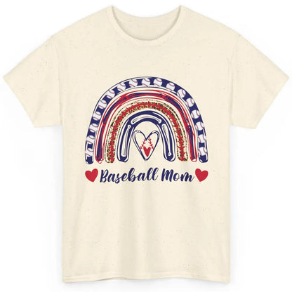 Baseball Mom Leopard Rainbow Proud Baseball Softball Players Classic Unisex T-Shirt