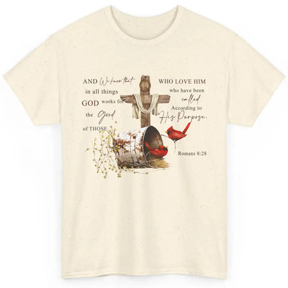 Cardinals Jesus Cross God Works For The Good Christian Gift Classic Unisex T-Shirt