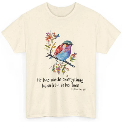 Bird Christian He Has Made Everything Beautiful Bible Verse Classic Unisex T-Shirt