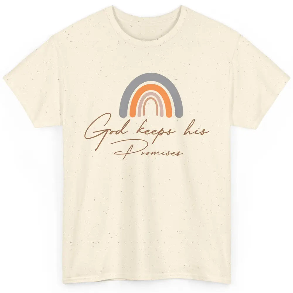 Boho Rainbow God Keeps His Promises Christian Religious Classic Unisex T-Shirt