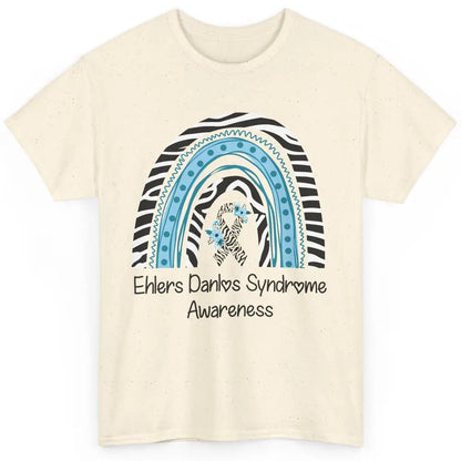 Ehlers Danlos Syndrome Awareness EDS Zibra Ribbon Rainbow Classic Unisex T-Shirt