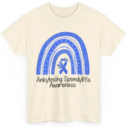 Ankylosing Spondylitis Awareness Support Floral Blue Rainbow Classic Unisex T-Shirt