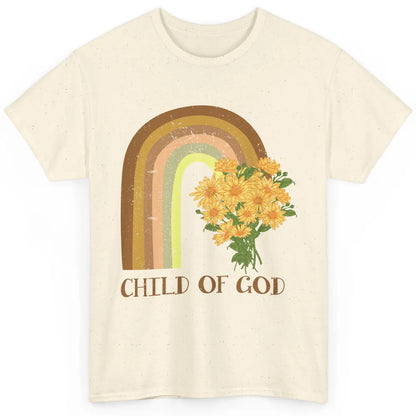 Vintage Sunflower Rainbow Child Of God Christian Religious Classic Unisex T-Shirt