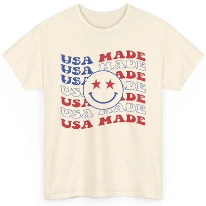 US Flag America Made Smiley Face July 4th American Patriots Classic Unisex T-Shirt