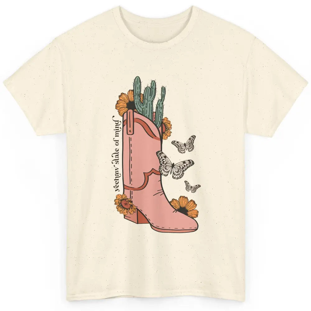 Yeehaw State of Mind Western Cowgirl Boot Desert Sunflower Classic Unisex T-Shirt