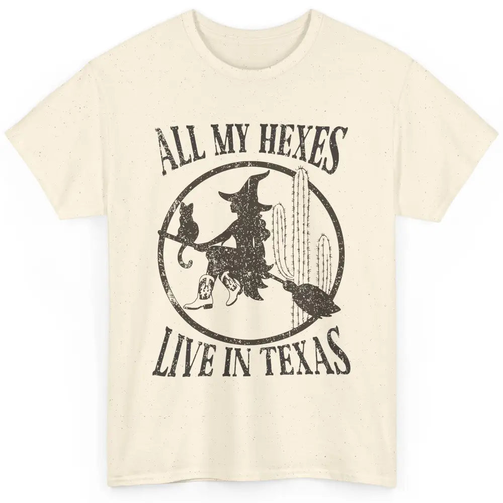 Cowgirl Witch All My Hexes Live in Texas Western Halloween Classic Unisex T-Shirt