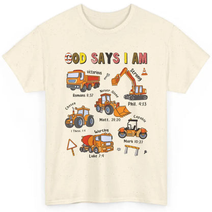 Construction Boy Christian God Say I'm Bible Verse Religious Classic Unisex T-Shirt