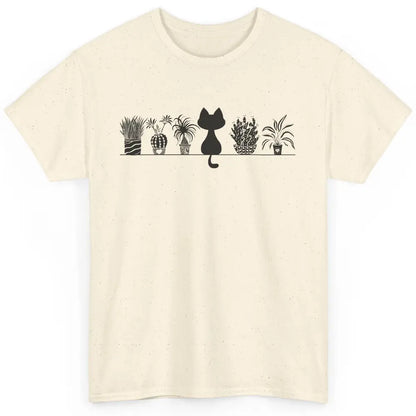 Black Cat Succulent Plant Cactus Cat Lady Gardening Planting Classic Unisex T-Shirt