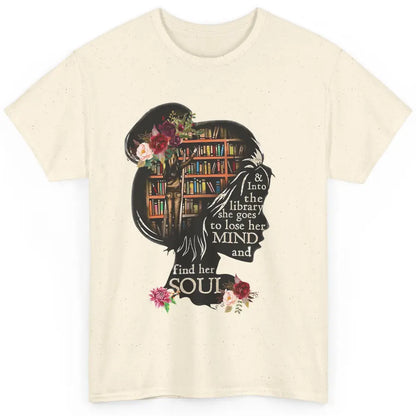 Bookish Into The Library She Goes Booknerd Reading Librarian Classic Unisex T-Shirt