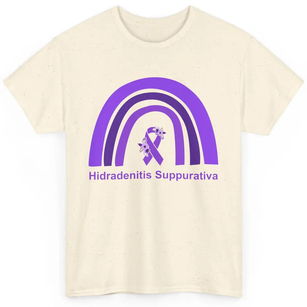 Small Fiber Neuropathy Awareness Floral Purple Rainbow Classic Unisex T-Shirt