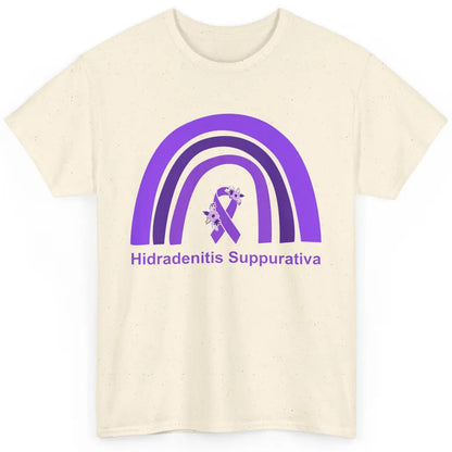 Small Fiber Neuropathy Awareness Floral Purple Rainbow Classic Unisex T-Shirt