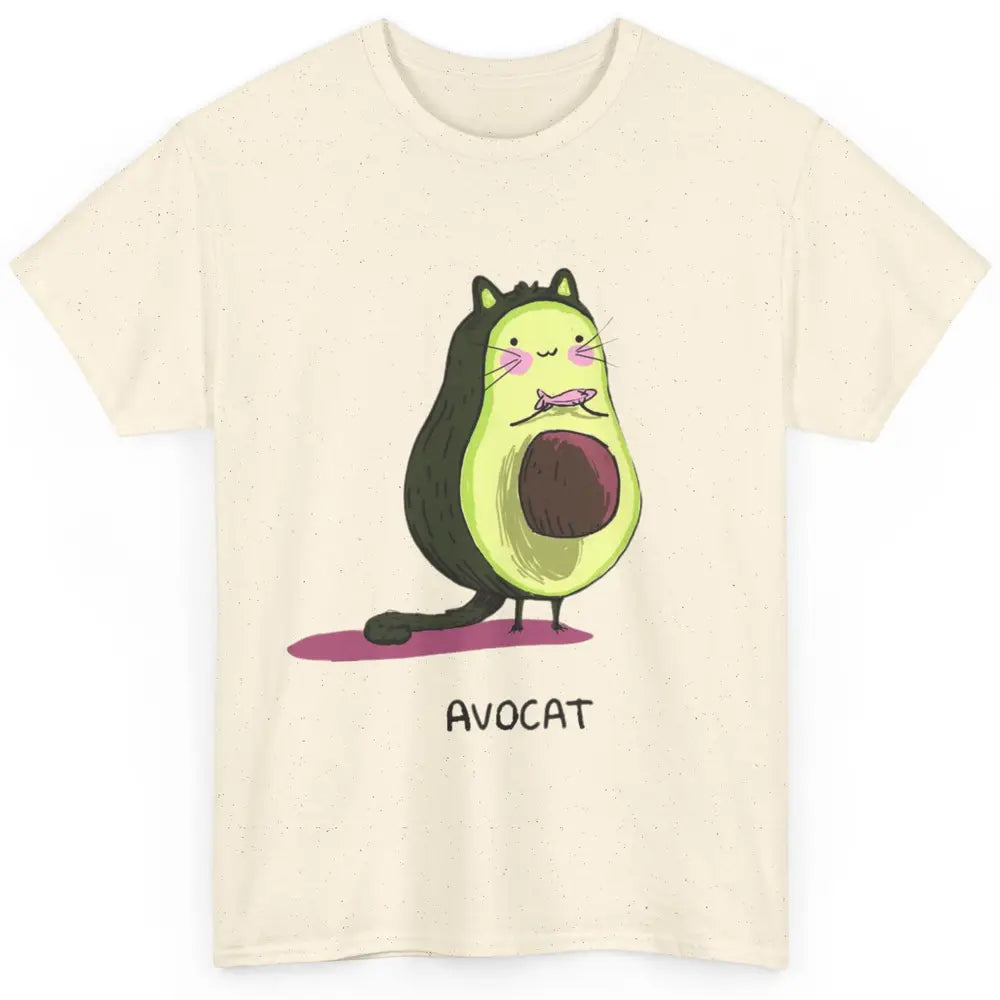 Cute Avocat Avocado Pink Cat Kitten Pun Healthy Vegan Veggie Classic Unisex T-Shirt