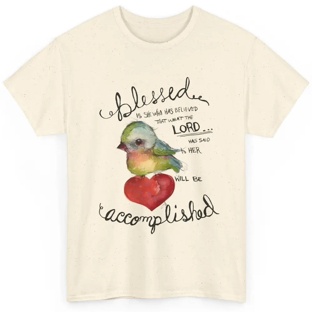 Christian Blessed Is She Who Believed Bible Verse Religious Classic Unisex T-Shirt