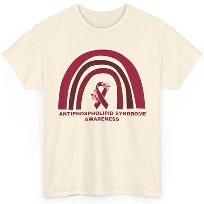 Antiphospholipid Syndrome Awareness APS Burgundy Rainbow Classic Unisex T-Shirt