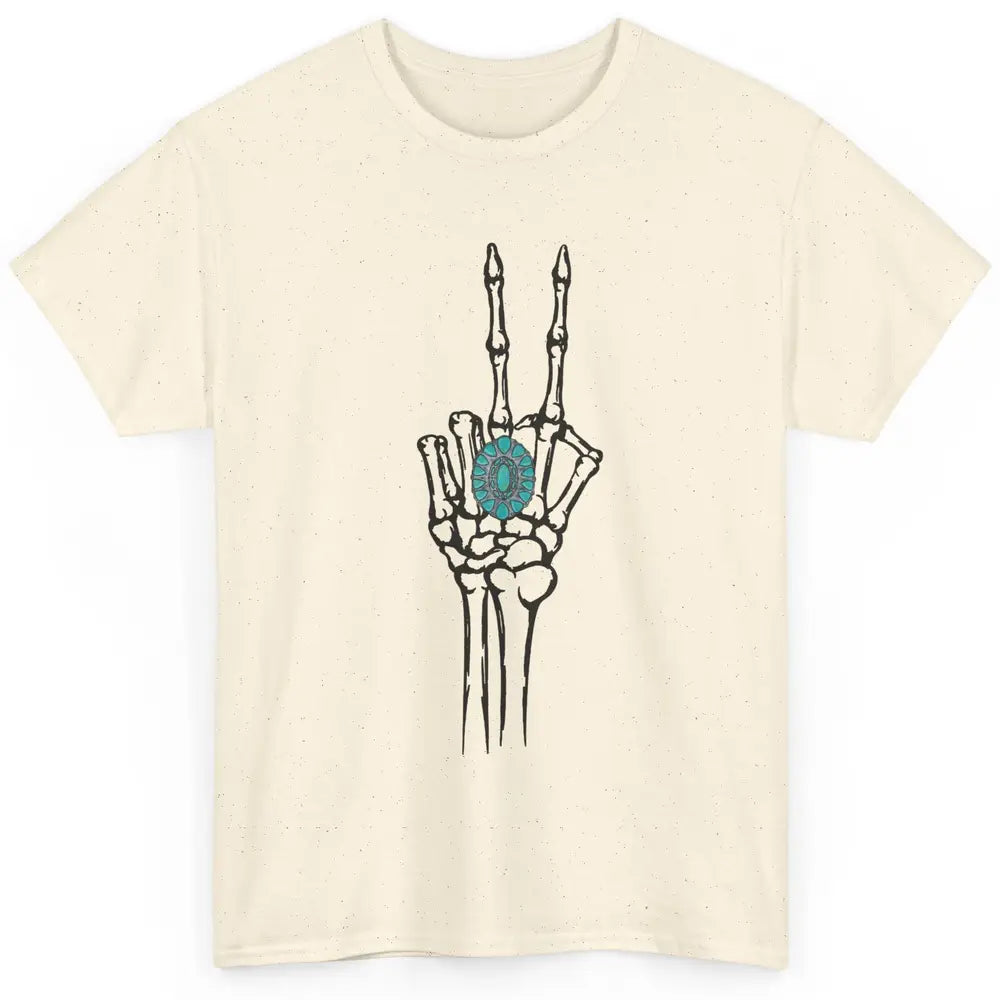 Retro Skeleton Turquoise Ring Western Future Bride Engaged Classic Unisex T-Shirt