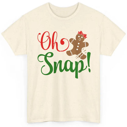 Funny Gingerbread Broken Oh Snap Western Christmas Cookies Classic Unisex T-Shirt