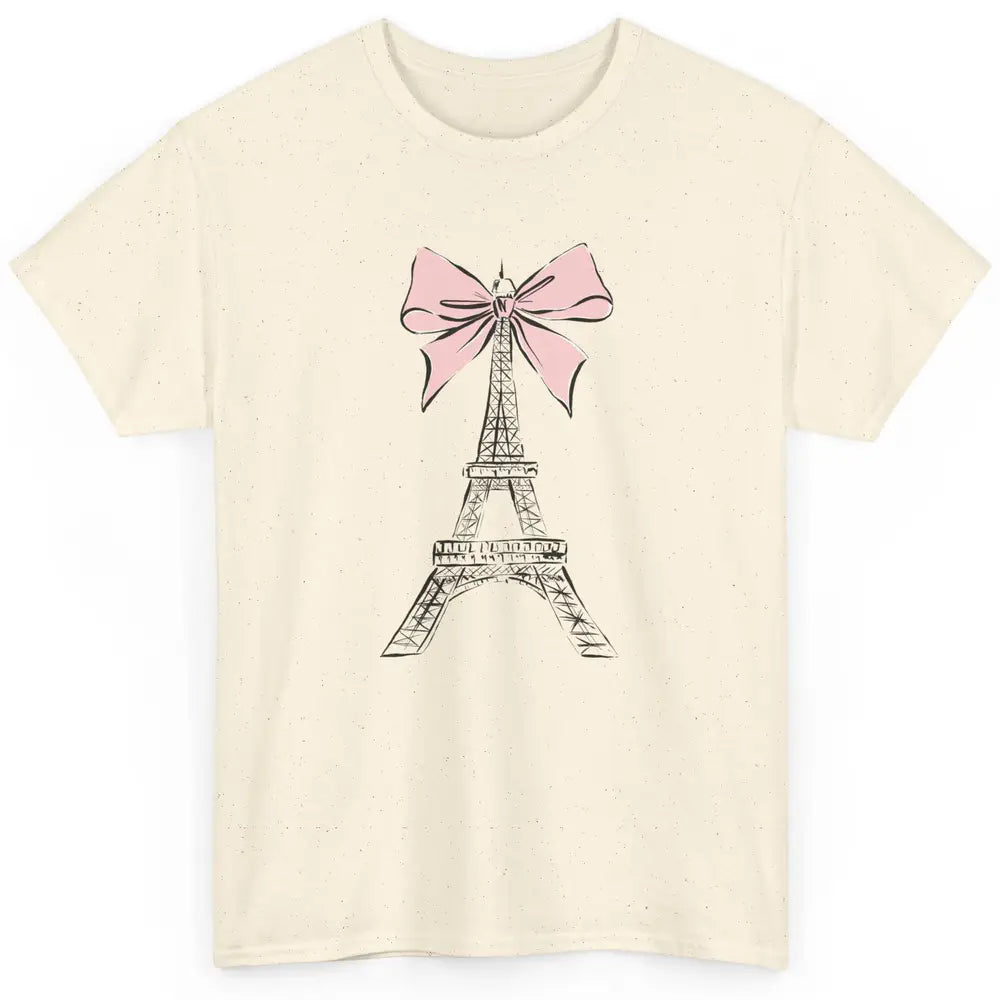 Voyager Floral Eiffel Tower Minimal Paris France Travel Girl Classic Unisex T-Shirt