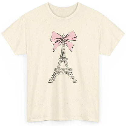 Voyager Floral Eiffel Tower Minimal Paris France Travel Girl Classic Unisex T-Shirt