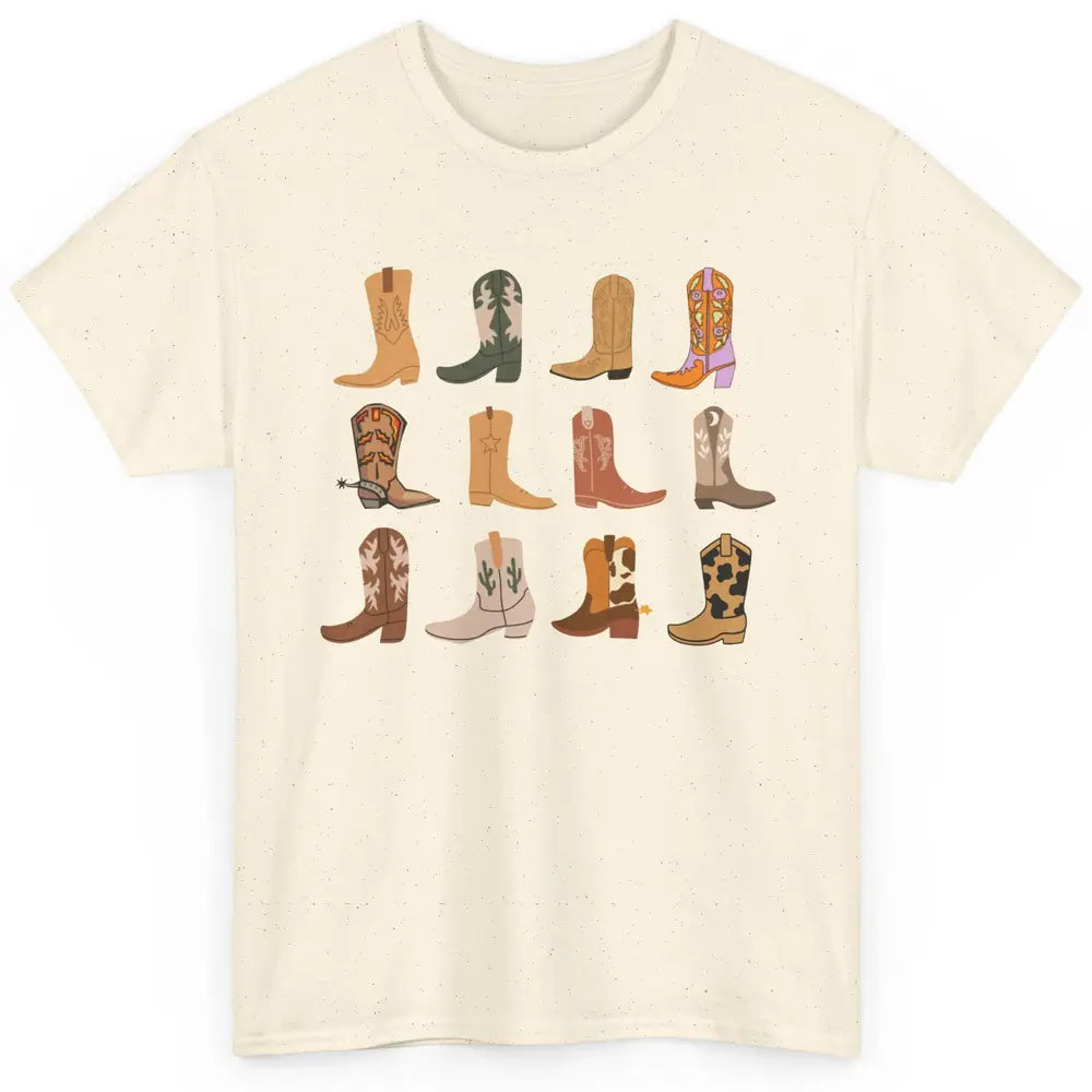 Cowboy Boots Colorful Cowgirl Western Country Rodeo Retro Classic Unisex T-Shirt