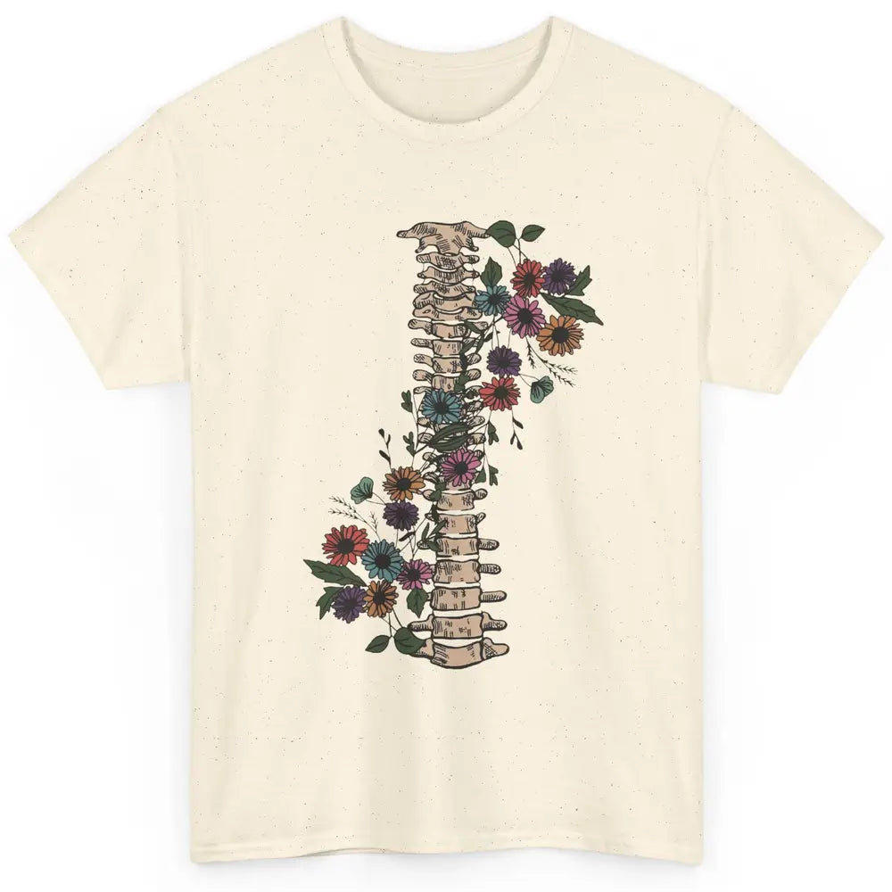 Floral Spine Anatomy Botanical Spine Ankylosing Spondylitis Classic Unisex T-Shirt