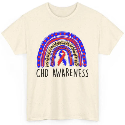 CHD Congenital Heart Disease Awareness Leopard Rainbow Gift Classic Unisex T-Shirt