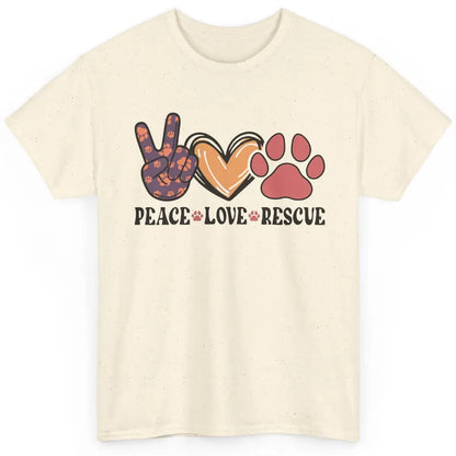 Dog Paws Peace Love Rescue Dog Mom Mothers Day Dog Lovers Classic Unisex T-Shirt