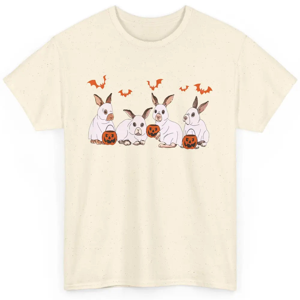 Funny Bunny Ghost Halloween Rabbit Pumpkin Spooky Season Classic Unisex T-Shirt