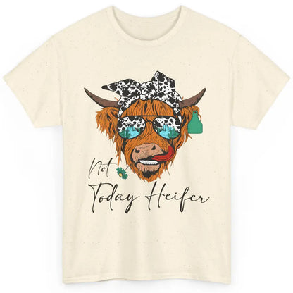 Desert Highland Cow Sunglasses Not Today Heifer Cow Lovers Classic Unisex T-Shirt