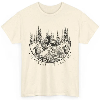 Adventure Is Calling Mountain Outdoor Wilderness Hiking Classic Unisex T-Shirt