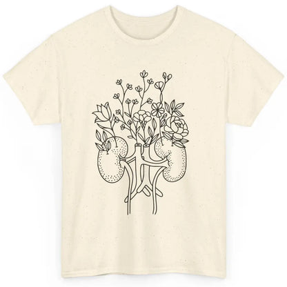 Floral Kidney Anatomy Two Kidneys Human Body Anatomy Classic Unisex T-Shirt