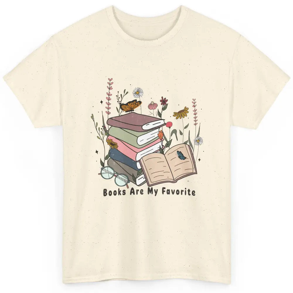 Vintage Books Are My Favorite Floral Bookish Reading Retro Classic Unisex T-Shirt