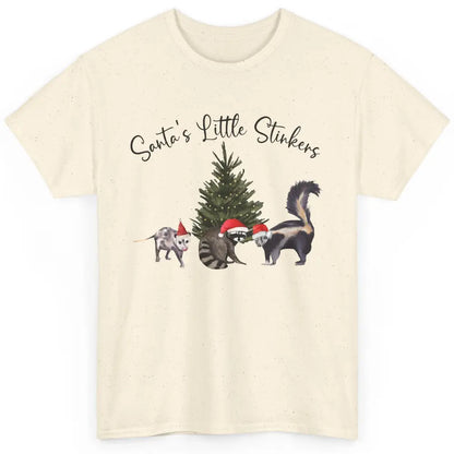 Funny Santa's Little Stinkers Christmas Raccoon Opossum Classic Unisex T-Shirt