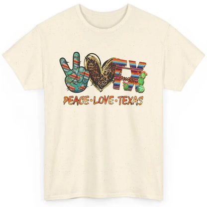 Retro Peace Love Texas Leopard Western Country Desert Cactus Classic Unisex T-Shirt