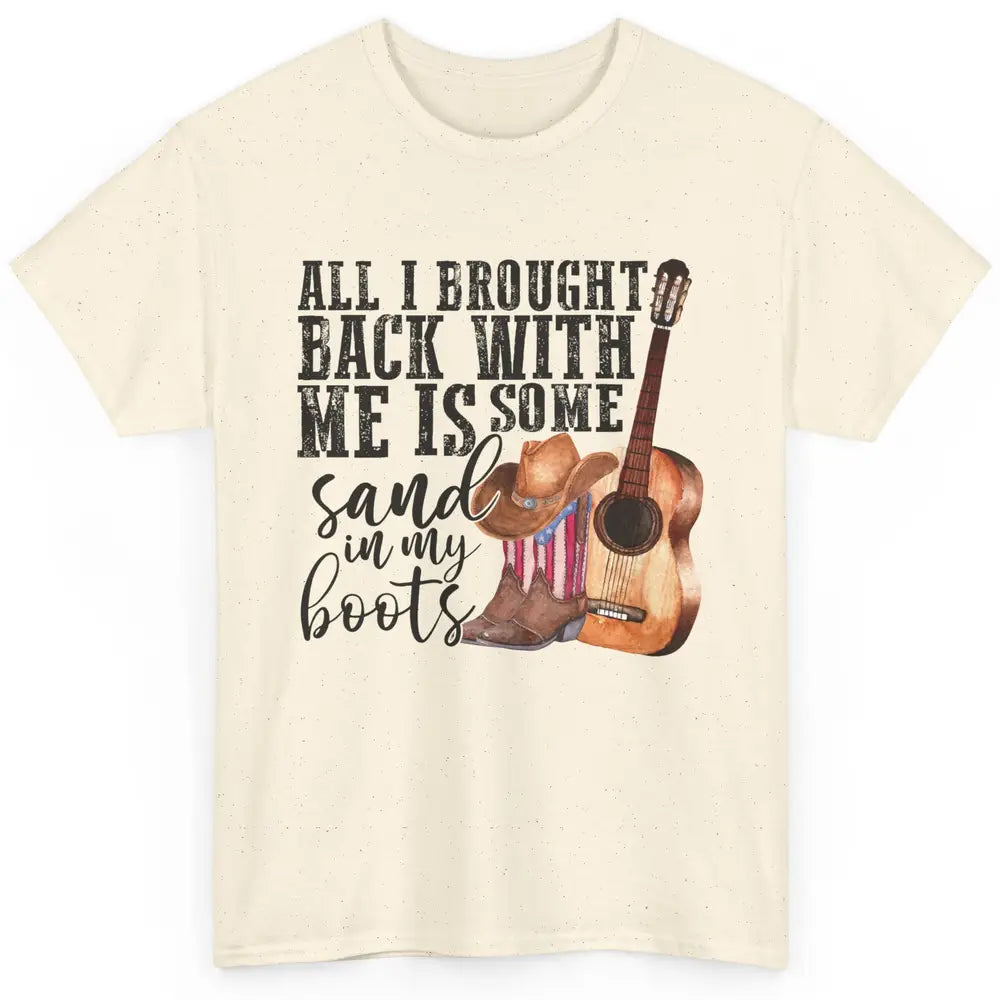 Retro Sand In My Boots Western Cowgirl Cowboy Boots Guitar Classic Unisex T-Shirt