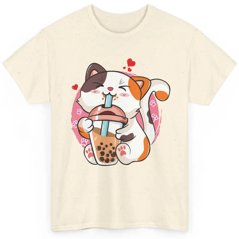 Boba Tea Cat Kawaii Cat Drink Milk Tea Kawaii Boba Cat Lover Classic Unisex T-Shirt