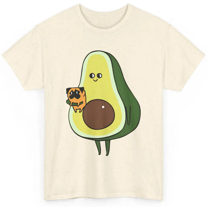 Avocado With Pug Funny Avocado Vegan Pug Lovers Gift Classic Unisex T-Shirt