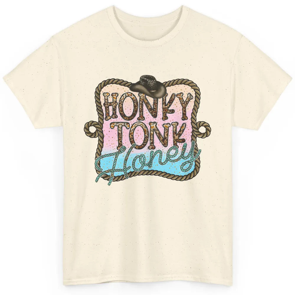 Cowboy Hat Rope Honky Tonk Honey Leopard Western Country Classic Unisex T-Shirt