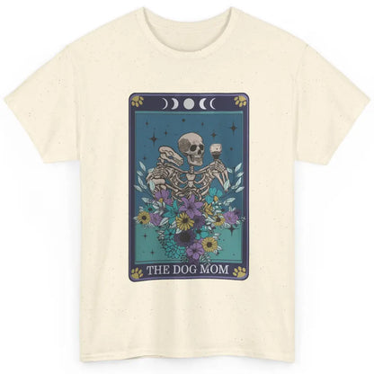 Floral Skeleton Drink Wine The Dog Mom Tarot Card Halloween Classic Unisex T-Shirt